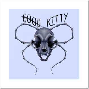 G̶o̶o̶d̶ Kitty Skull Black Text Blue Posters and Art
